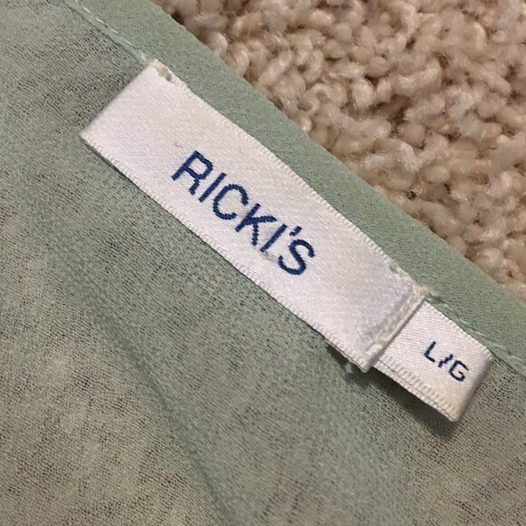 Seafoam Green Sheer Sequin and Bead Mermaidcore Tank Top - Picture 9 of 13